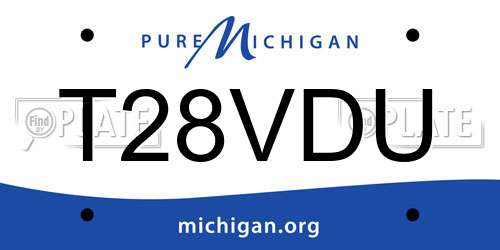 T28VDU Michigan License Plate