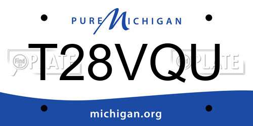 T28VQU Michigan License Plate