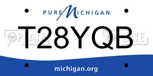 T28YQB Michigan License Plate