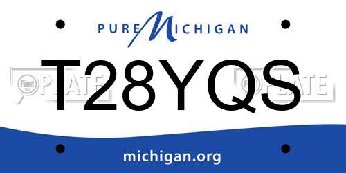 T28YQS Michigan License Plate