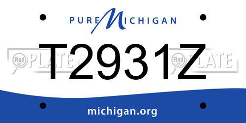 T2931Z Michigan License Plate
