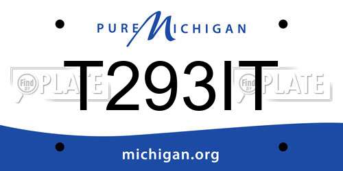 T293IT Michigan License Plate