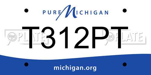 T312PT Michigan License Plate