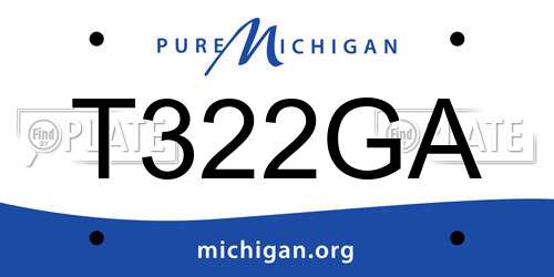 T322GA Michigan License Plate