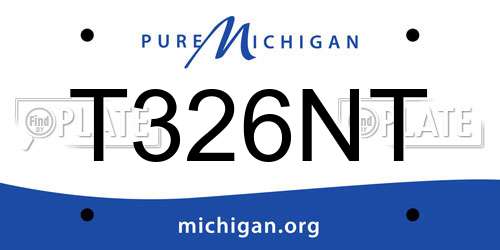 T326NT Michigan License Plate
