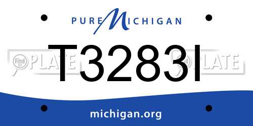T3283I Michigan License Plate