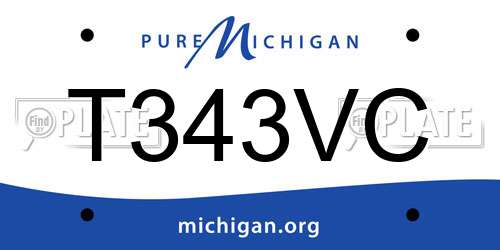 T343VC Michigan License Plate