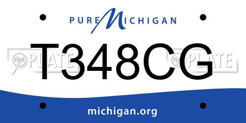 T348CG Michigan License Plate