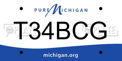 T34BCG Michigan License Plate