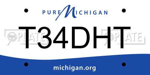 T34DHT Michigan License Plate