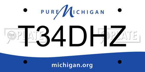 T34DHZ Michigan License Plate