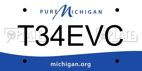 T34EVC Michigan License Plate