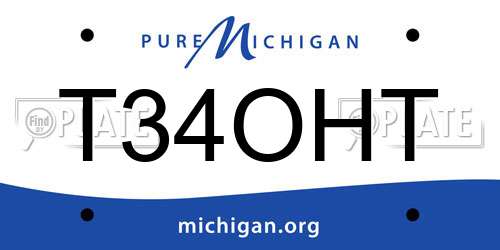 T34OHT Michigan License Plate