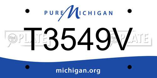 T3549V Michigan License Plate