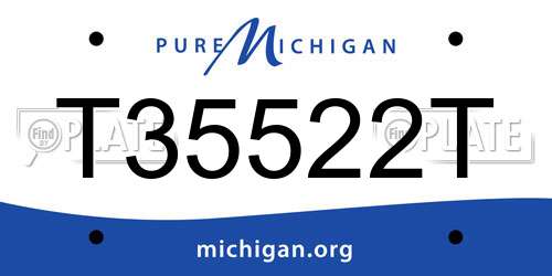 T35522T Michigan License Plate