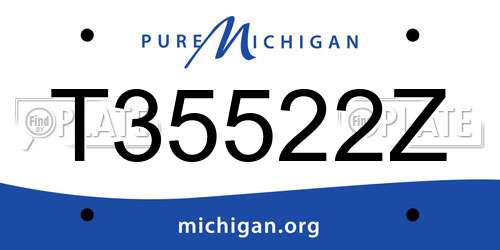 T35522Z Michigan License Plate