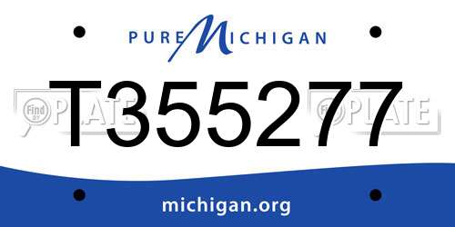 T355277 Michigan License Plate
