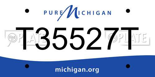 T35527T Michigan License Plate
