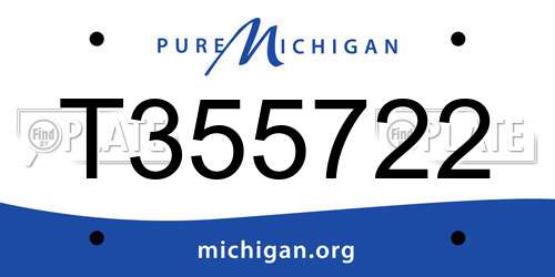 T355722 Michigan License Plate