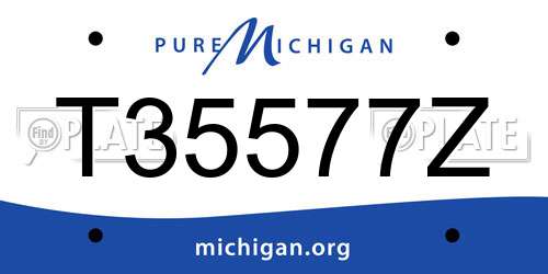 T35577Z Michigan License Plate