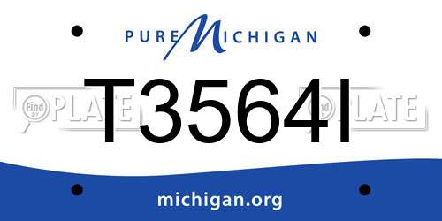T3564I Michigan License Plate