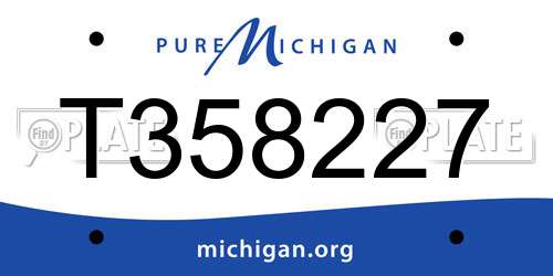 T358227 Michigan License Plate
