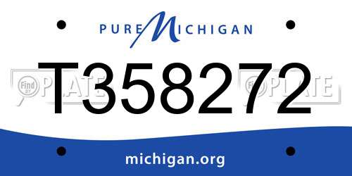 T358272 Michigan License Plate