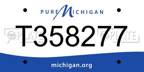 T358277 Michigan License Plate