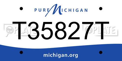 T35827T Michigan License Plate