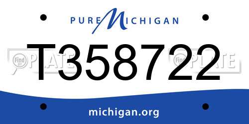 T358722 Michigan License Plate