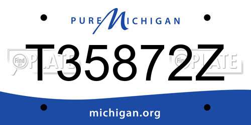 T35872Z Michigan License Plate