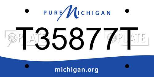 T35877T Michigan License Plate