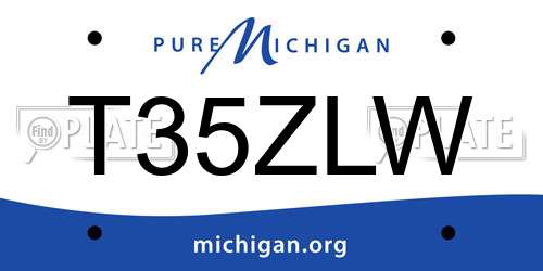 T35ZLW Michigan License Plate