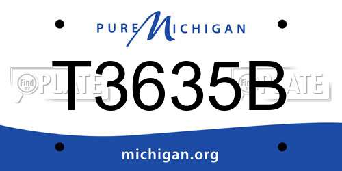T3635B Michigan License Plate