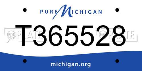 T365528 Michigan License Plate