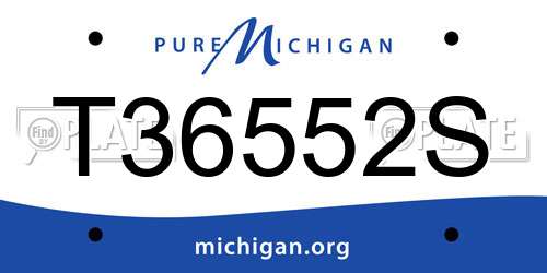 T36552S Michigan License Plate
