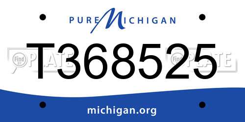 T368525 Michigan License Plate