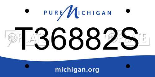 T36882S Michigan License Plate