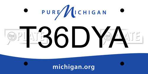 T36DYA Michigan License Plate