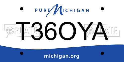 T36OYA Michigan License Plate