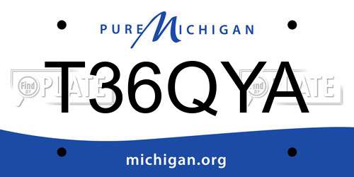 T36QYA Michigan License Plate