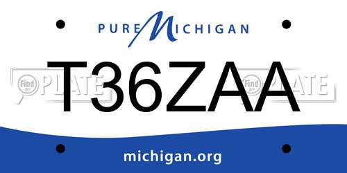 T36ZAA Michigan License Plate