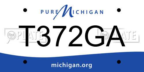 T372GA Michigan License Plate