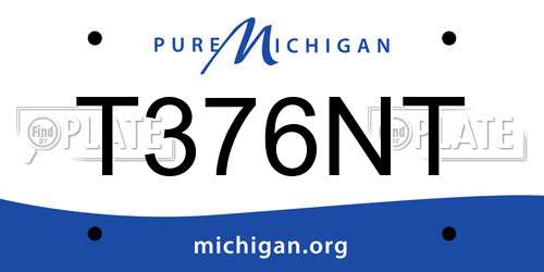 T376NT Michigan License Plate