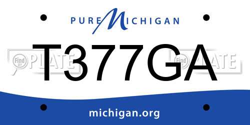 T377GA Michigan License Plate