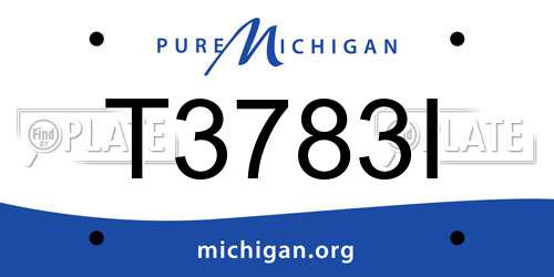 T3783I Michigan License Plate