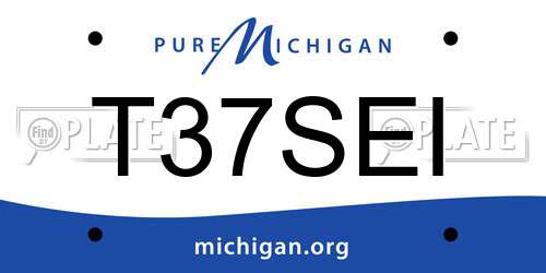 T37SEI Michigan License Plate
