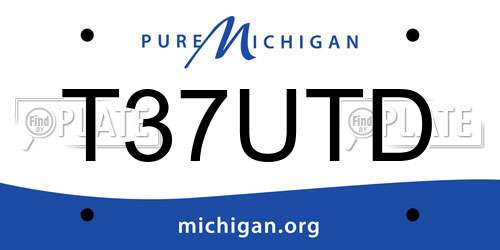 T37UTD Michigan License Plate