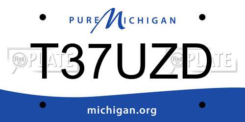 T37UZD Michigan License Plate