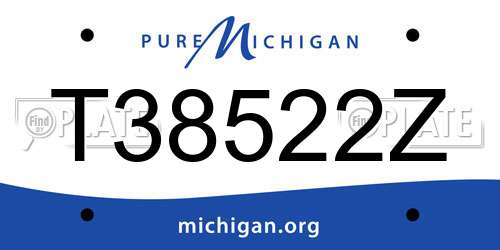 T38522Z Michigan License Plate